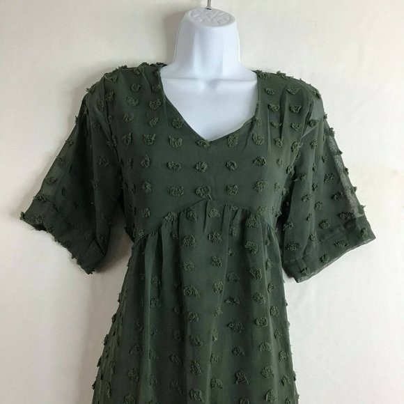 Sucrefas Women's Green Floral V Neck Short Sleeve Casual Tunic Top Size M - Picture 5 of 12